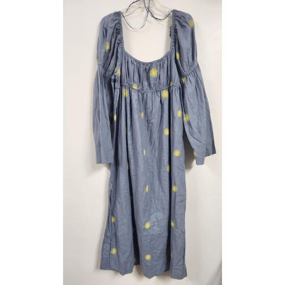 Free People Emory Embroidered Midi Dress Size L - Picture 7 of 10